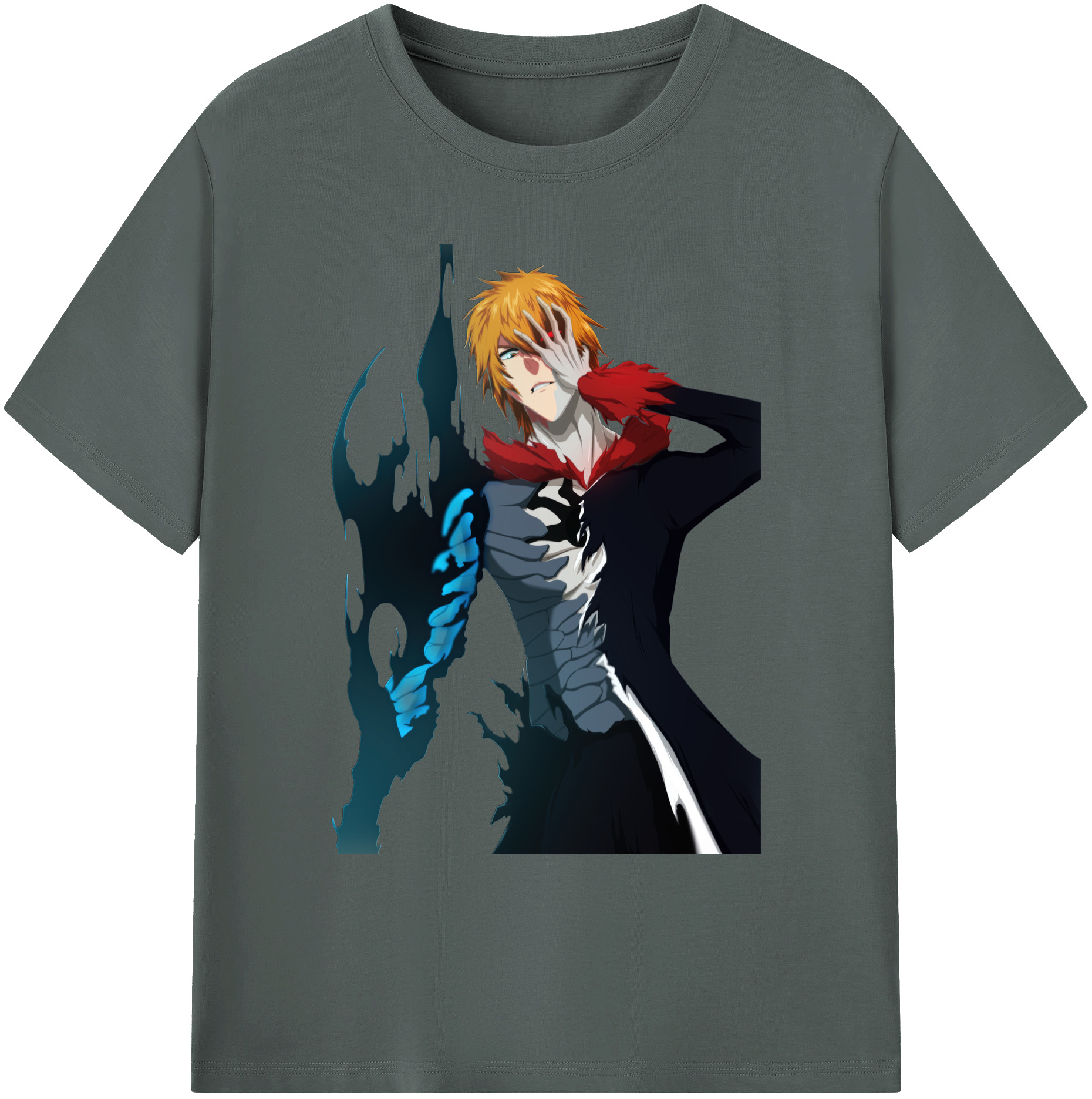 （画像用） ブリーチ 黒崎一護（くろさき いちご）BLEACH Kurosaki Ichigo 綿100％ メンズ半袖Tシャツ｜肌触りやわらか＆通気性